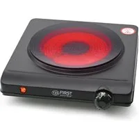 TZS FIRST AUSTRIA Einzelkochplatte Infrarot Kochplatte, 1250W, Keramik, stufenlose Temperaturregelung, Kochfeld Schwarz, Herdplatte für Camping