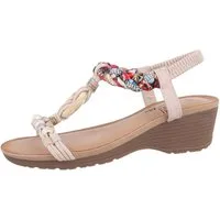Ital-Design Damen Freizeit Keilsandalette (86016718) Keilabsatz/Wedge Keilsandaletten in Beige