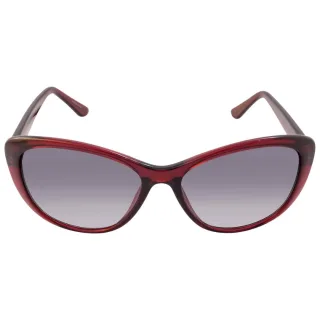 Calvin Klein - Sonnenbrille in Milchig-Burgunderrot mit grauem Farbverlauf