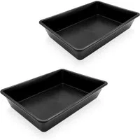 Spetebo Pflanzschale Allzweck Kunststoff Wanne schwarz (Anzahl, 2 St., Stück), aus strapazierfähigem Kunststoff gefertigt