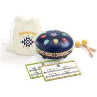 DJECO Trommel Zungentrommel Kinder 8 Töne Animambo Djeco Musikinstrument ab 5