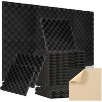 Clanmacy Akustikplatte 24er-Pack Akustikplatte 30x30x2.5cm Wellenmuster Akustikschaumstoff
