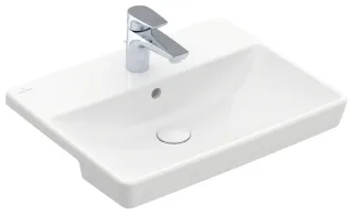 Villeroy & Boch Vorbauwaschtisch Avento 4A06 550x360mm mittl HL durchgest m ÜL Weiß Alpin, 4A065501 4A065501