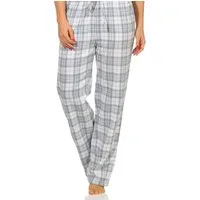 Normann Pyjama Dame Flanell Schlafanzug Hose kariert aus Baumwolle ideal zum relaxen
