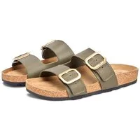 Tommy Hilfiger TH CLASSIC CORK SANDAL LEATHER Pantolette Sommerschuh, Schlupfschuh, Flat mit Logoemblem