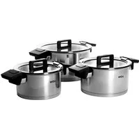 WOLL Topf-Set Concept, Edelstahl 18/10 (Set, 6-tlg), 5 mm dicker, vollständig gekapselter Boden