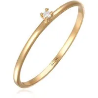 Elli DIAMONDS Diamantring Weiß Brillantschliff (0.004ct) Klassisch 585 Gelbgold