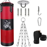 LuxusKollektion Boxbandagen Boxsack Set Heavy Duty Punchingsäcke UNGEFÜLLT Hängendes Boxing Bag
