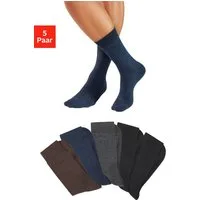 H.I.S Businesssocken Herrensocken, Männdersocken, uni Anzugsocken, (Packung, 5-Paar) mit klassischem Rippbündchen, ohne drückende Naht