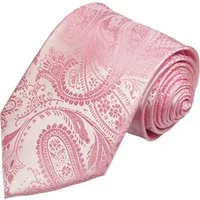 Paul Malone Krawatte Herren Hochzeitskrawatte paisley - Mikrofaser - Bräutigam Breit (8cm), rosa pink V94