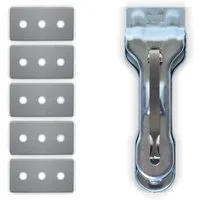 VIOKS Glasschaber Set 1x / 2x Ceranfeldschaber + 5x / 10x Klingen für Glaskeramikkochfeld Herd