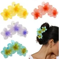 LuxusKollektion Haarklammer Blumen Haarklammer 4 Stück Acryl Große Haarspangen Damen Dünnes Haar