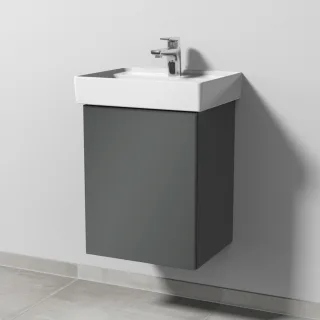 Sanipa 3way Waschtischunterbau zu Villeroy & Boch Collaro Waschtisch mit 1 Tür, Anthrazit-Glanz SF83079