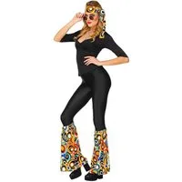 Widdmann Hippie-Kostüm 70er Set Bubbles - Fasching Karnevalskostüm Damen, Verwandle Dich voll easy-peasy in Hippie oder Schlagerfan