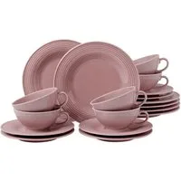 Seltmann Weiden Teeservice Geschirr-Set, 18 Teile, Beat, klein (18-tlg), 6 Personen, Porzellan, Tassen, Untertassen, Teller, Made in Germany, 18 Teile, für 6 Personen