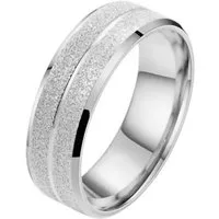 Taffstyle Fingerring Edelstahl Ring Matt Diamantiert sandgestrahlt mit Nut Unisex 8mm (Breiter Edelstahl Bandring 8mm Partnerring Geschenkidee für Männer und Frauen)
