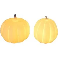 Dekoleidenschaft LED-Dekofigur Kürbis "White" aus Porzellan, weiß mit LED Beleuchtung, Halloweendeko (2 St., im Set), Ø 14 + 18 cm, Leuchtkürbis, Leuchtdeko, Herbstdeko, Dekokürbis