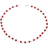 Schmuck Krone Collier Feine Halskette aus Korallen & 925 Silber, Silber 925