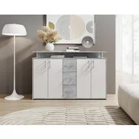 HBZ Sideboard Drivno Sideboard, B/H/T 139x90x34 cm, Breite 139cm, Kugelauszug, Einlegeböden verstellbar, 3 Schubkästen