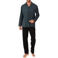 Normann Pyjama Herren Langarm Schlafanzug zum durchknöpfen, auch in Übergrössen