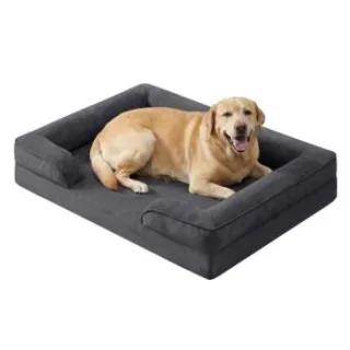 FEANDREA Orthopädisches Hundebett M-XXXL, abnehmbarer Bezug, erhöhte Ränder, rutschfest