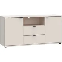 FORTE Lowboard Ganymede (Breite 129,8cm), TV Board, Stauraum, Schublade, Metallgriffe, Kabelführung