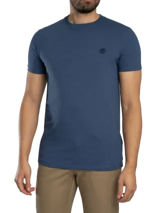 Timberland Slim Fit T-Shirt Mit Gesticktem Logo, Blau