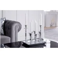 riess-ambiente Kerzenständer MODERN BAROCK 26cm silber, Metall · Kerzenhalter · Deko · Barock-Design