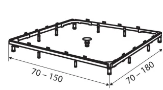 HSK Montagerahmen, für Acryl- und Marmor-Polymer-Duschwannen 70 x 70 bis 150 x 180 , 590150 590150