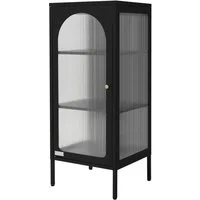 ML-DESIGN Vitrine Buffet Küchenschrank Vitrinenschrank Stahl Standvitrine mit Stauraum Wohnzimmer Standschrank Metall Aktenschrank Bücherschrank Hochschrank