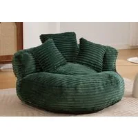 LVHOM Sitzsack 108x108x52cm Chenille Premium Sofa mit 3 extra Kopfkissen (Kuschelig & Atmungsaktiv, Einzelsitzer-Lounge, komplett komprimiert geliefert. Perfekt für Ruhe, Lesen, Gaming & Nickerchen. Ideal für Wohnzimmer, Schlafzimmer, Spielzimmer & O