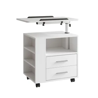 Vicco Nachttisch, Weiß, Holzwerkstoff, 6 Fächer, 2 Schubladen, Rechteckig,Rechteckig, 60x69x40 cm, Schlafzimmer, Nachttische