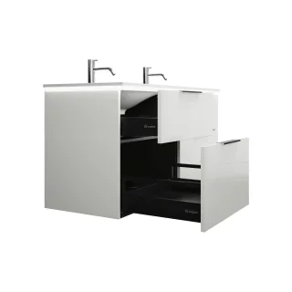 Burgbad Mineralguss Waschtisch-Set Eqio Weiß Hochglanz/Alpinweiss, SEZG122F2009C0001 SEZG122F2009C0001