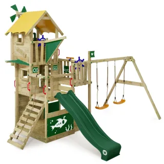 Spielturm Smart Engine mit Rutsche - Stabiler Kletterturm für den Garten inkl. Sandkasten, Kletterwand & Teleskop für Abenteuer – Wickey