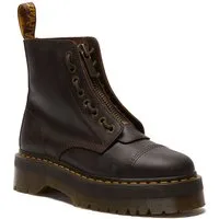 DR. MARTENS Sinclair Orleans Leder Plateaustiefel Schnürboots Schlupfboots mit Vorder-Reißverschluss, Zierschnürung, Plateausohle