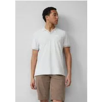 s.Oliver Poloshirt Poloshirt zweifarbiger Piqué, offener V-Ausschnitt, abgesetzte Rippbündchen