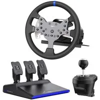 PXN PXN V99 Force-Feedback-Rennlenkrad 3,2Nm, 270°/900° Gaming-Lenkrad (Pedale+H-Schaltung, für PC/Xbox One/Series X, S/PS4)