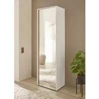 Lomadox Garderobenschrank CRISP-61 in weiß mit Wotan Eiche Nb., 1 Spiegeltür, 60 cm breit