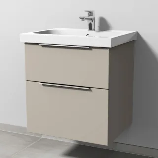 Sanipa 3way Waschtischunterbau zu Geberit iCon Light Waschtisch mit 2 Auszügen, Kaschmir-Matt UP5731U