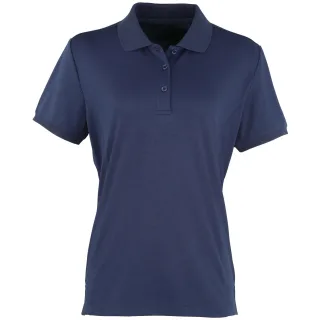 Premier Damen Coolchecker Piqué Polo-Shirt / Polohemd, Kurzarm (Marineblau)