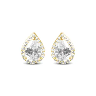 Luxenter, Theli-Ohrring aus 925er Sterlingsilber und glänzendem 18K vergoldetem Zirkonium
