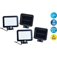 näve LED Solarleuchte Pepe, Bewegungsmelder, LED fest integriert, Kaltweiß, 2er Set, inkl. Bewegungsmelder Reichweite max. 5-8 m, kaltweiß