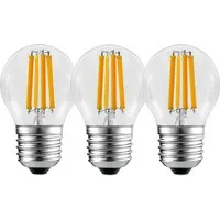 TRANGO LED-Leuchtmittel E27002, 3er Pack E27002-3 LED Filament Birne 5 Watt 450 Lumen - 2700K warmweiß leuchtend Ersatz für 60W Glühlampe - Glühbirne - Lampe Birne in Tropfen Form mit E27 Fassung Abstrahlwinkel 360°, 3 St., Lampe