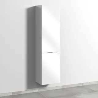 Sanipa 3way Stauraumschrank mit 1 Tür und 1 Wäschekorbklappe, Weiß-Glanz SF18578