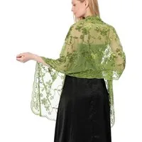Zaewry Modeschal Schals und Tücher für Abendkleider – Elegante, transparente Damen, Jahre mit Blumenmuster, ideal für Hochzeiten