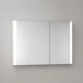 KEUCO Royal Atlas LED Spiegelschrank 100 x 71 x 12,7 cm mit 2 Türen, asymmetrisch, Aufputz 211201450048