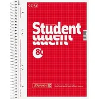BRUNNEN Notizblock BRUNNEN 1067952 Collegeblock Student A5 5 mm kariert Deckblatt: rot