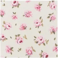 SCHÖNER LEBEN. Stoff Dekostoff Meterware Classic Little Rose Allover ecru rosa 1,40m, atmungsaktiv