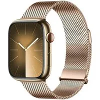Wigento Smartwatch-Armband Für Apple Watch SE 2023 44mm DUX DUCIS Pro Edelstahl Arm Band Gold