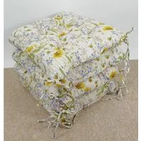 Rattani Sitzkissen 4 x Stuhlkissen Sitzkissen Klara 42 x 42 cm Blumenwiese